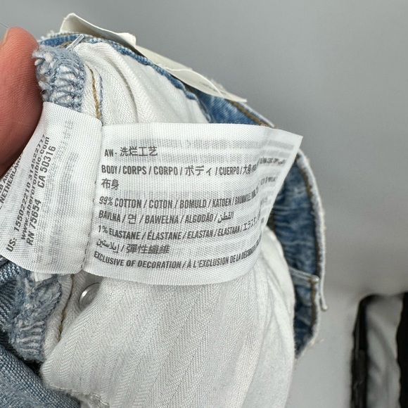 ABERCROMBIE & FITCH 90's straight ultra high rise blue woman distressed jean NWT - Picture 11 of 12